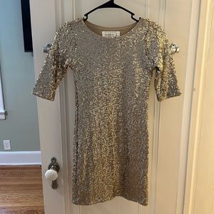 Gold sequin dress
